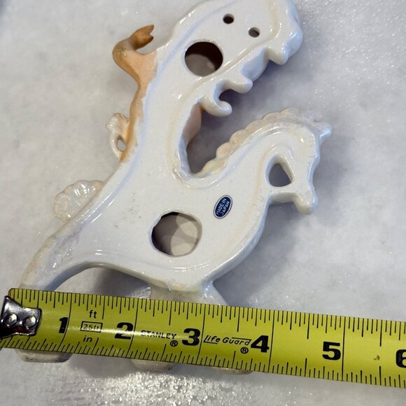 Vintage Lefton Mermaid Riding Seahorse Wall Plaque Figurine Ceramic Rhinestone - Picture 10 of 12